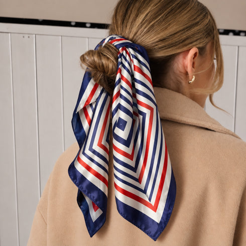 Retro Geometric Maze Silk Bandana