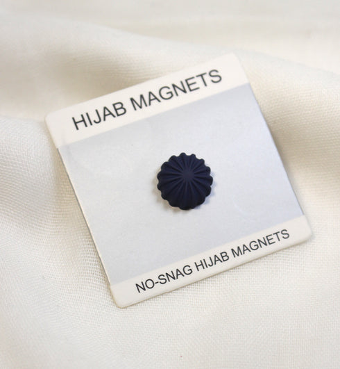 Navy Sun Flowers Style Magnet Pin - Scarfs.pk