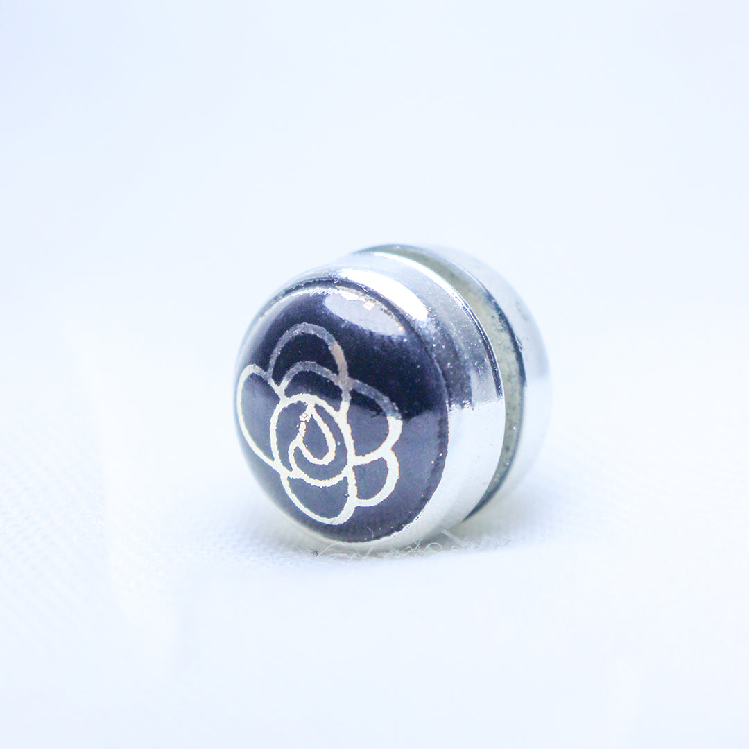 Black Flower Scarf Magnetic Pin - Scarfs.pk