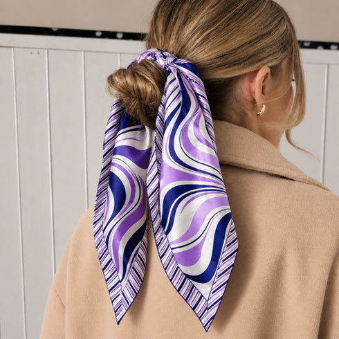 Purple Swirl Retro Silk Bandana