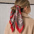 Bohemian Red Printed Silk Bandana