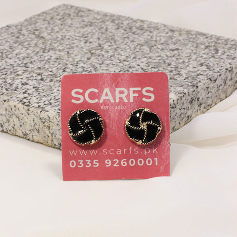 Black Flower Scarfs Magnetic Pin - Scarfs.pk