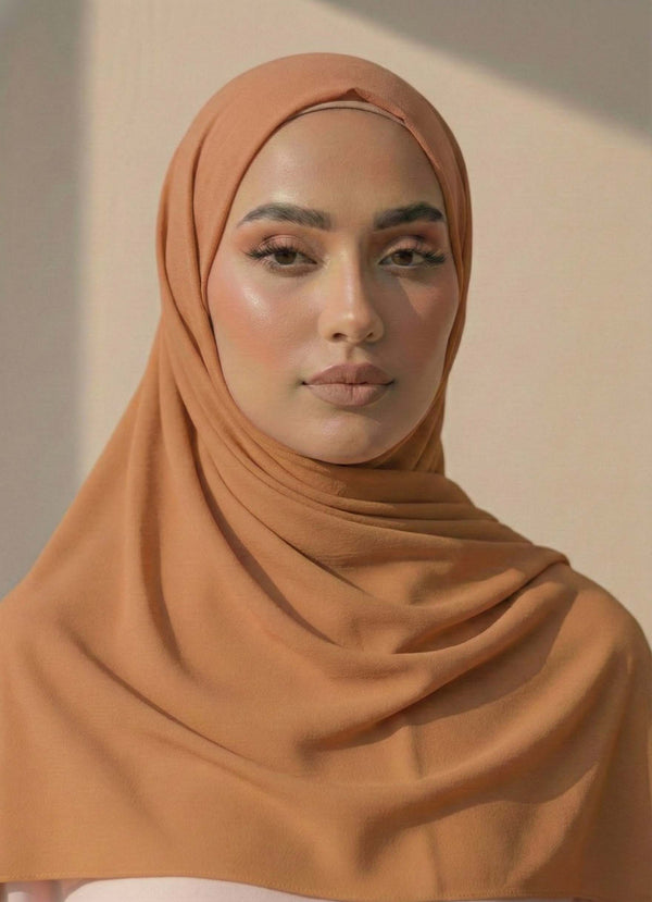 Georgette Hijab – Biscotti Brown