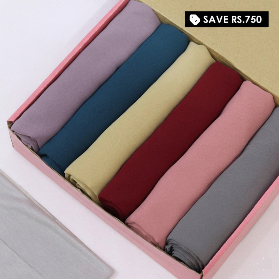 Georgette Hijabs Online in Pakistan - Georgette – Bundle of 6