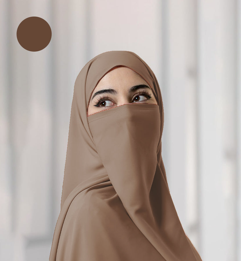 Half Niqab - Brown Baby - Scarfs.pk