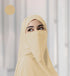 Half Niqab - Cream - Scarfs.pk