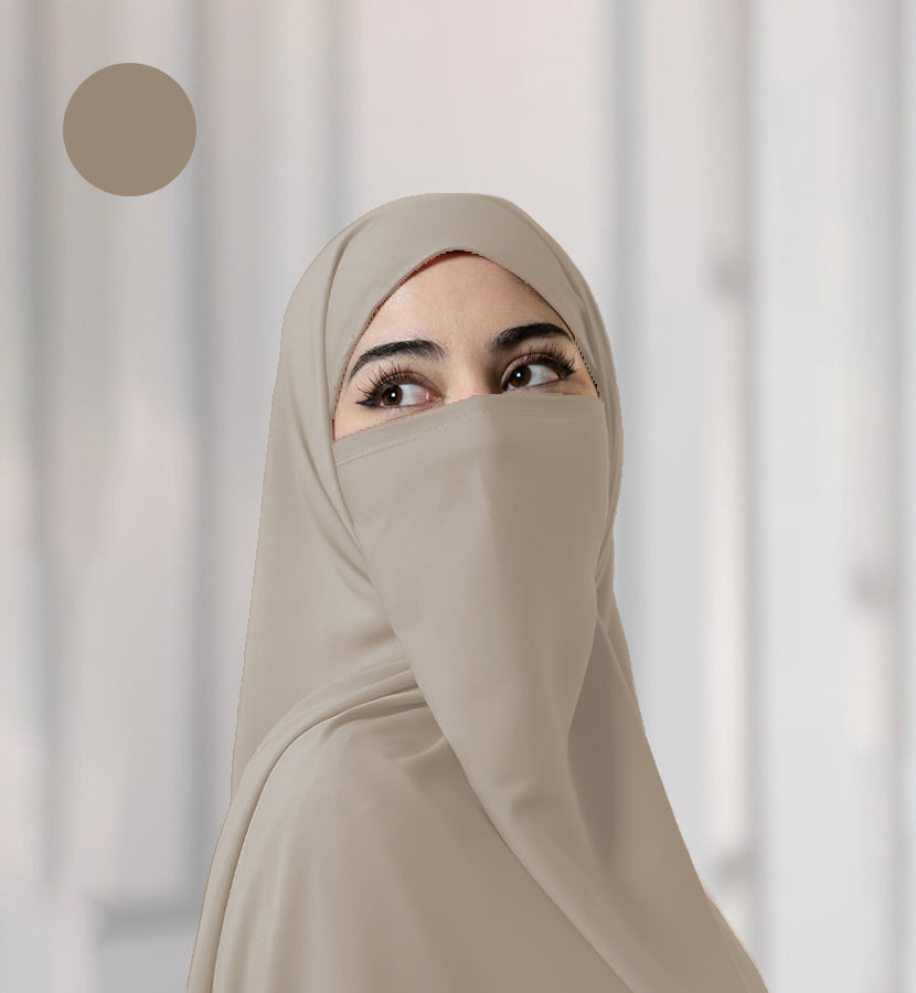 Half Niqab - Nude - Scarfs.pk