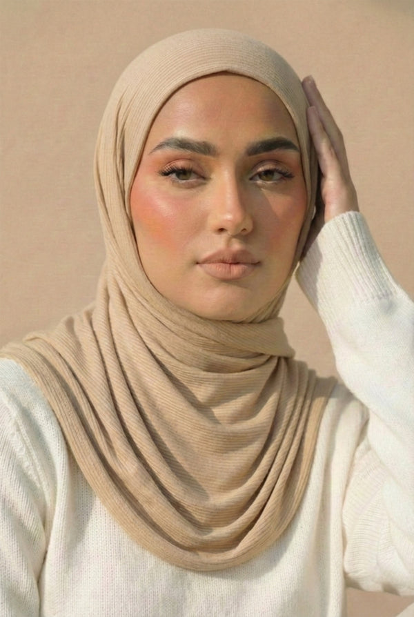 Ribbed Jersey Hijab – Biscotti