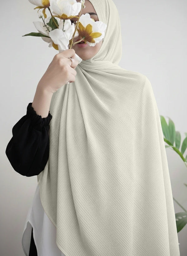 Ribbed Jersey Hijab – Light Olive Green