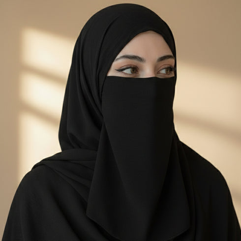 Half Niqab - Black