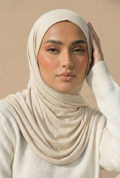 Jersey Hijab - Cream
