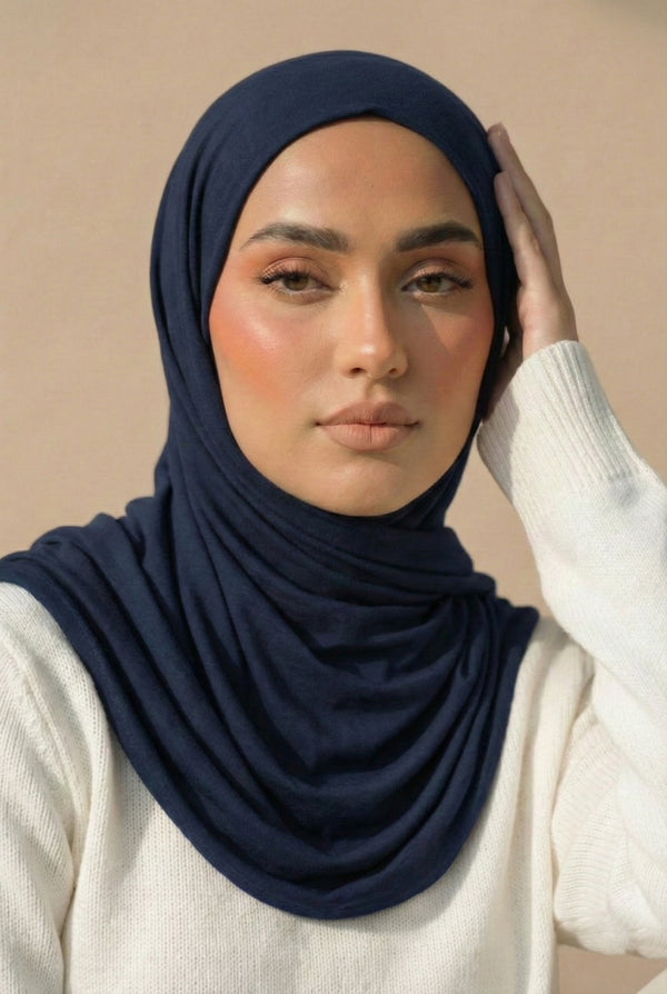 Jersey Hijab - Navy Blue