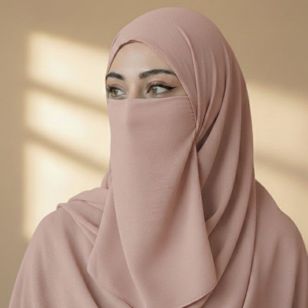 Half Niqab - Soft Pink