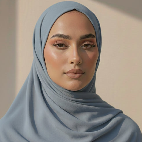 Georgette Hijab – Teal Blue