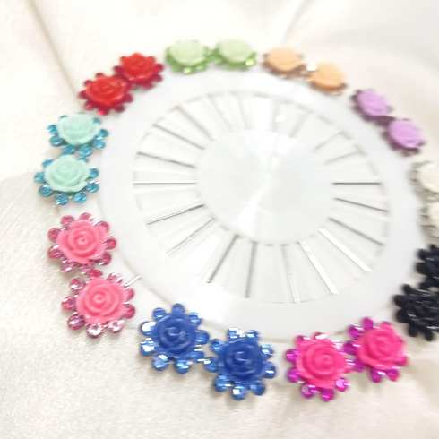 Multi Flowers Pearl Clip Scarfs - Scarfs.pk