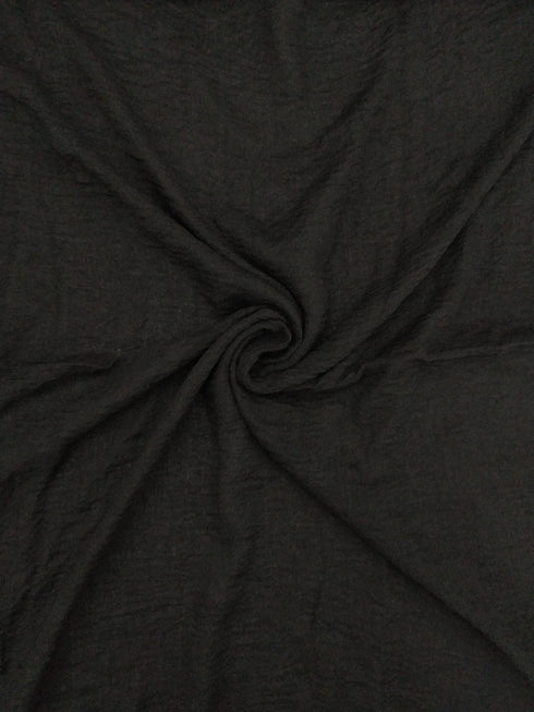 Smooth Crinkle Crimps - BLACK - Scarfs.pk
