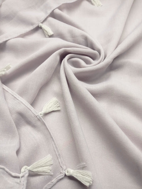 Lawn Tassels – Light Grey - Scarfs.pk