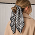 Black & White Zebra Wave Silk Bandana