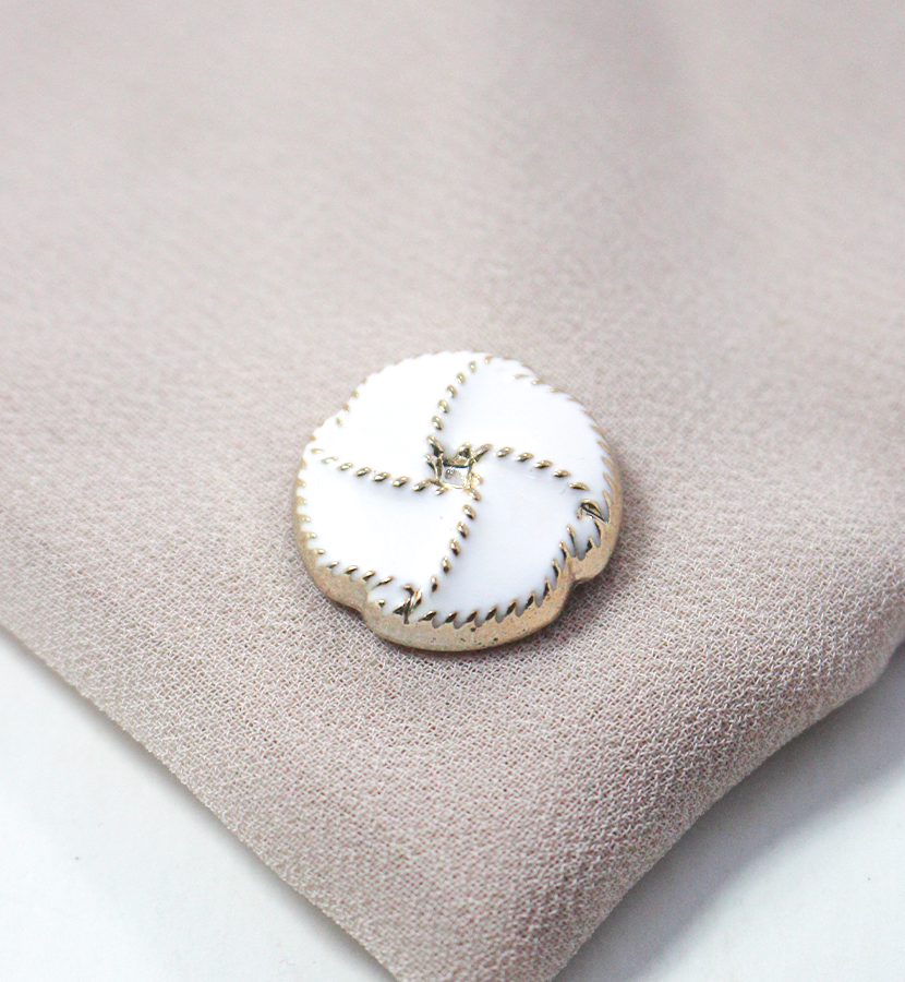 Cutting Flower Edged White Scarf Magnet - Scarfs.pk