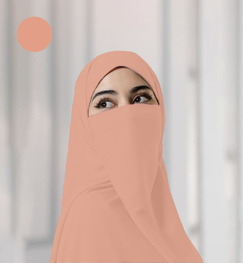 Half Niqab - Pink Rose