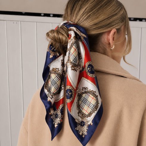 Navy & Crimson Heritage Satin Bandana