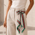Emerald Stripe Monogram Silk Bandana