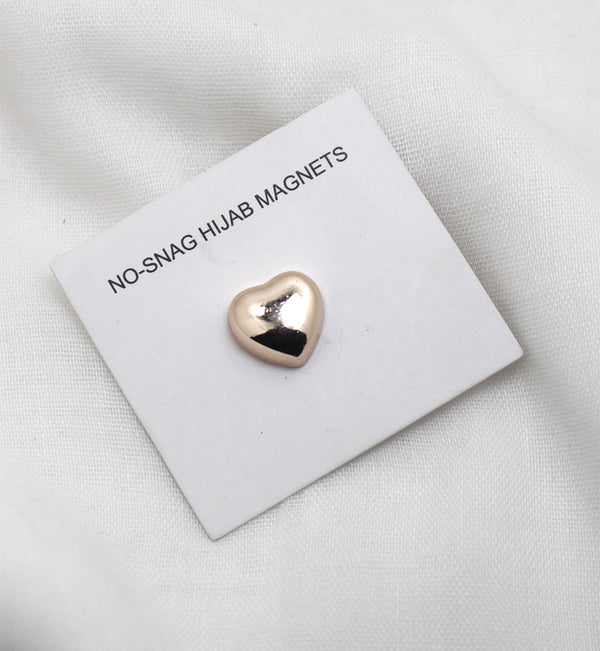 Golden Heart Magnet Pin - Scarfs.pk