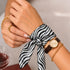 Black & White Zebra Wave Silk Bandana
