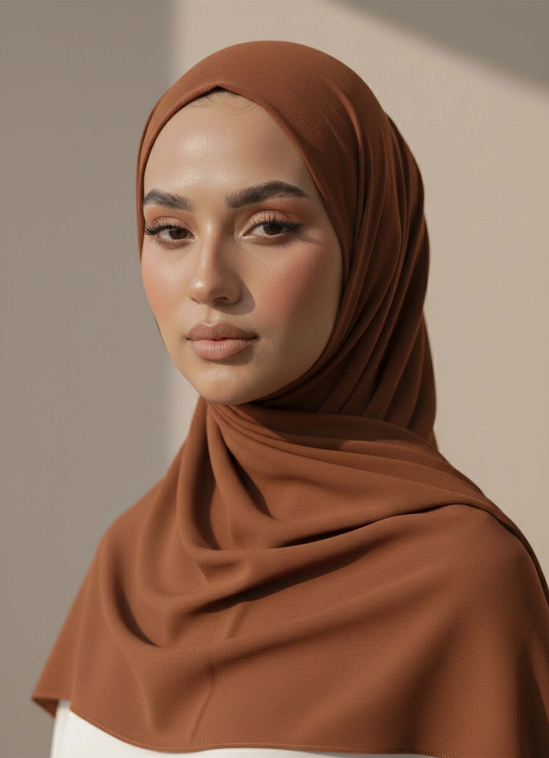 Georgette Hijab – Chestnut Brown