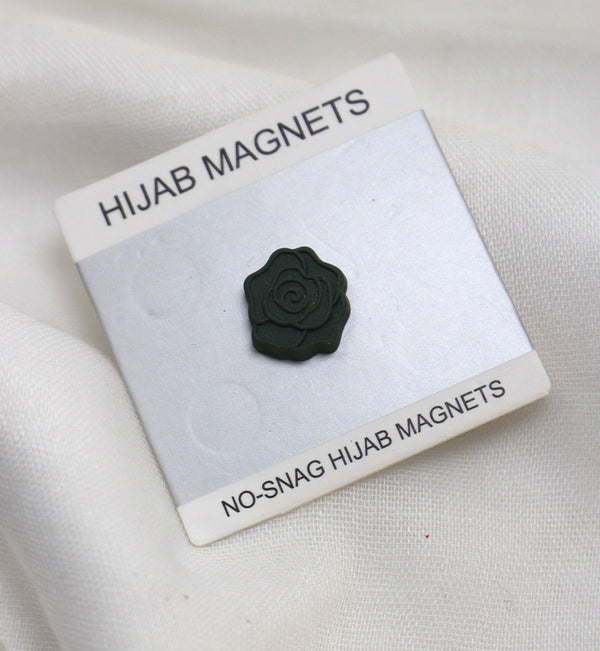 Forest Green Flowers Style Magnet Pin - Scarfs.pk
