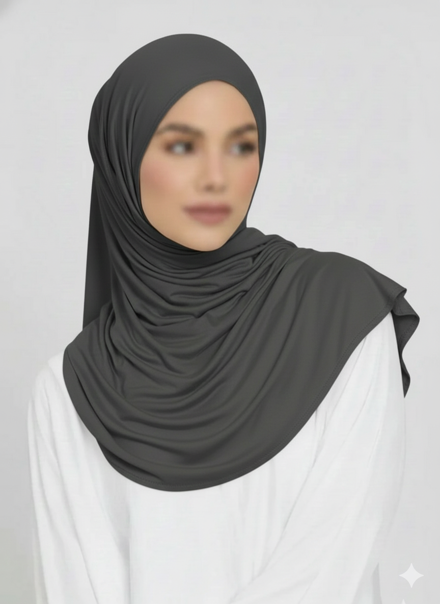 Jersey Hijab - Dark Grey
