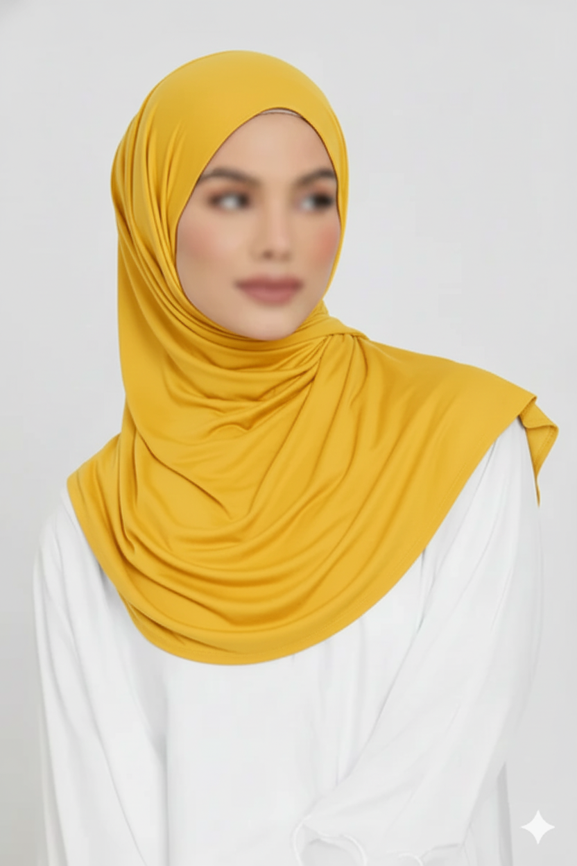 Jersey Hijab - Bright Yellow