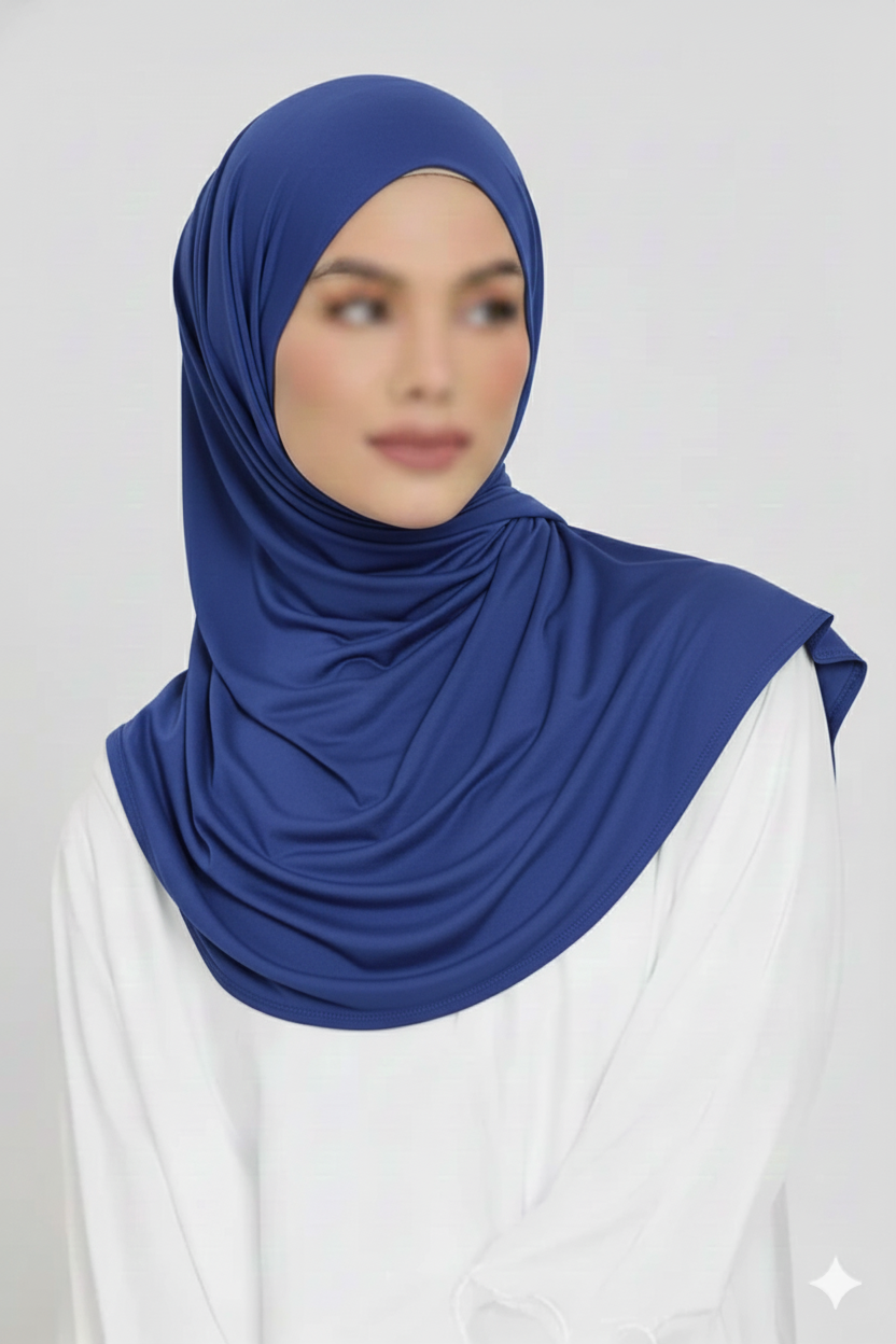 Jersey Hijab - Royal Blue
