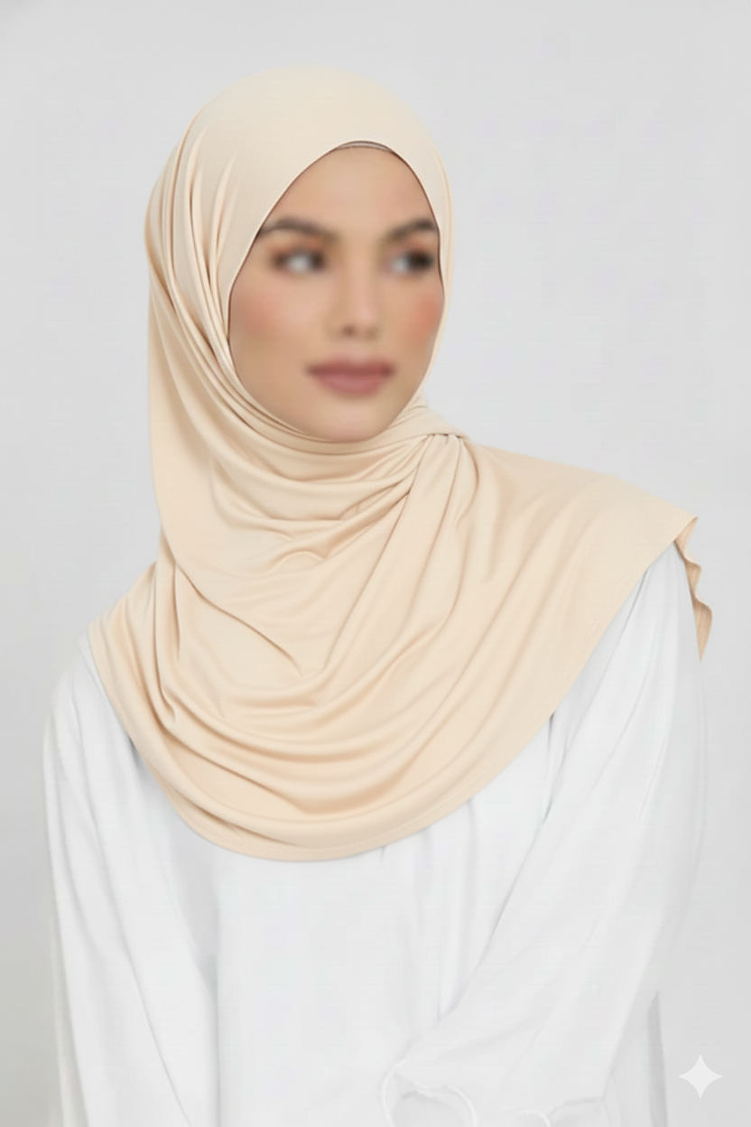 Jersey Hijab - Cream