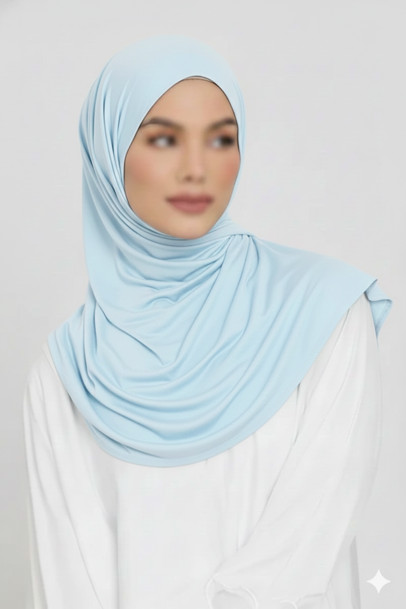 Jersey Hijab - Light Blue