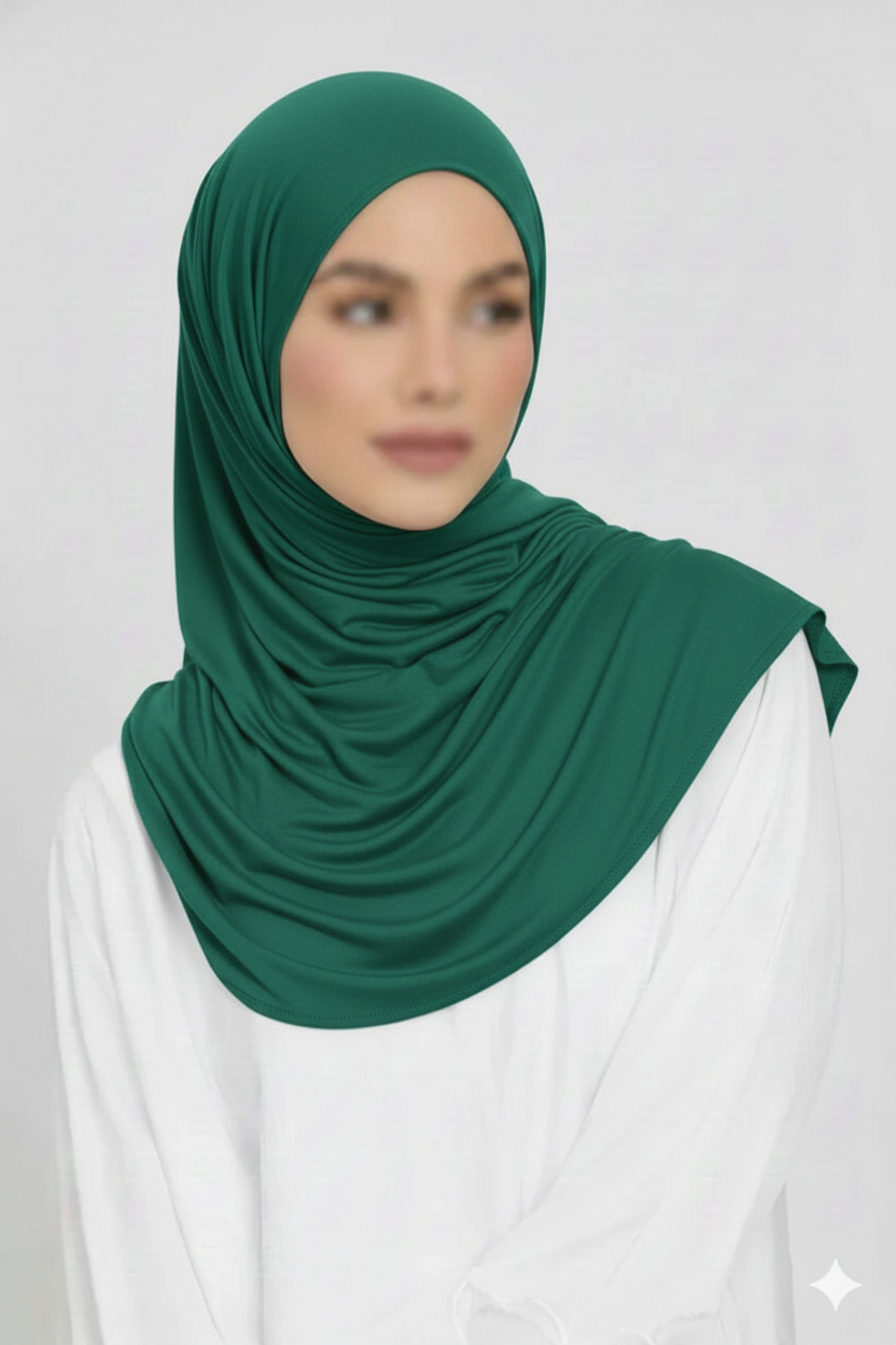 Jersey Hijab - Emerald Green