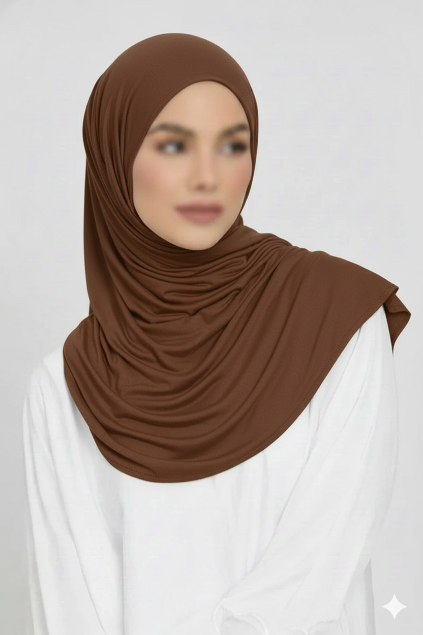 Jersey Hijab - Chestnut Brown