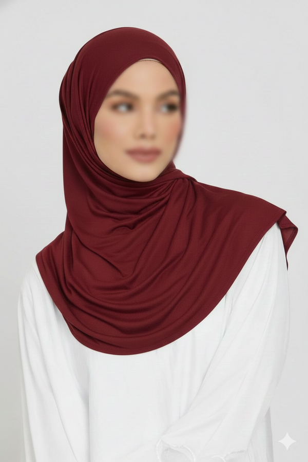 Jersey Hijab - Maroon