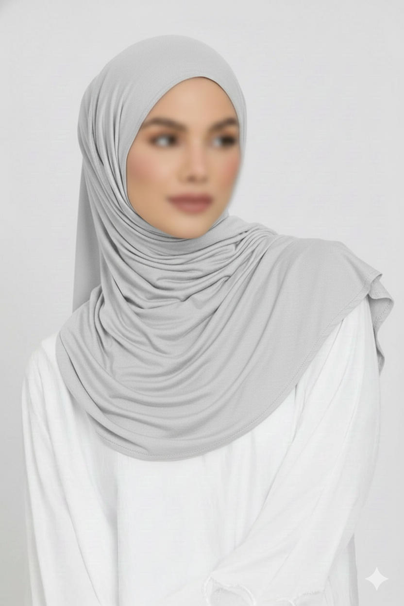 Jersey Hijab - Light Grey
