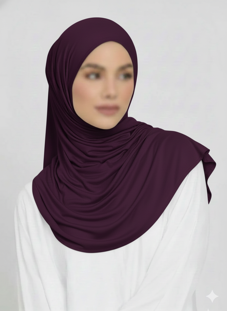 Jersey Hijab - Dark Purple
