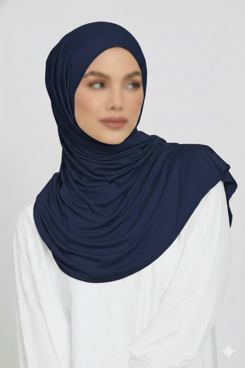 Jersey Hijab - Navy Blue