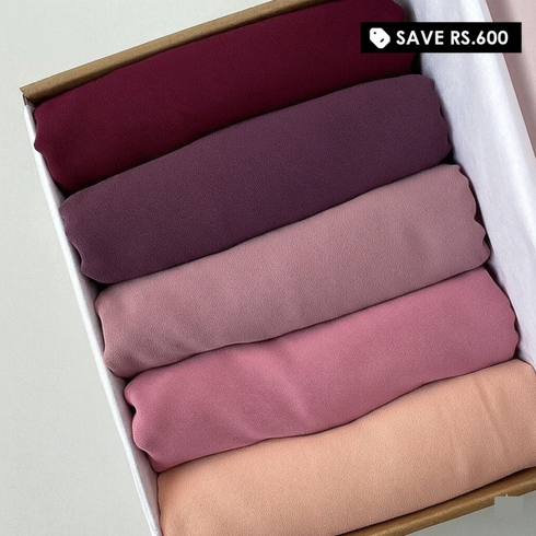 Georgette Hijabs Online in Pakistan - Georgette – Bundle of 5