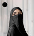 Half Niqab - Black - Scarfs.pk