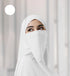 Half Niqab - Pure White - Scarfs.pk