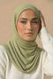 Ribbed Jersey Hijab - Olive Green