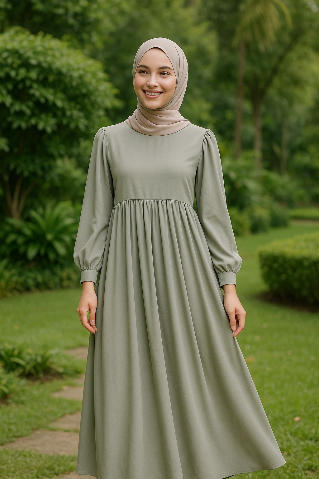 Comfortable & Stylish: The Minha Maxi Abaya in Mint Green - Scarfs.pk