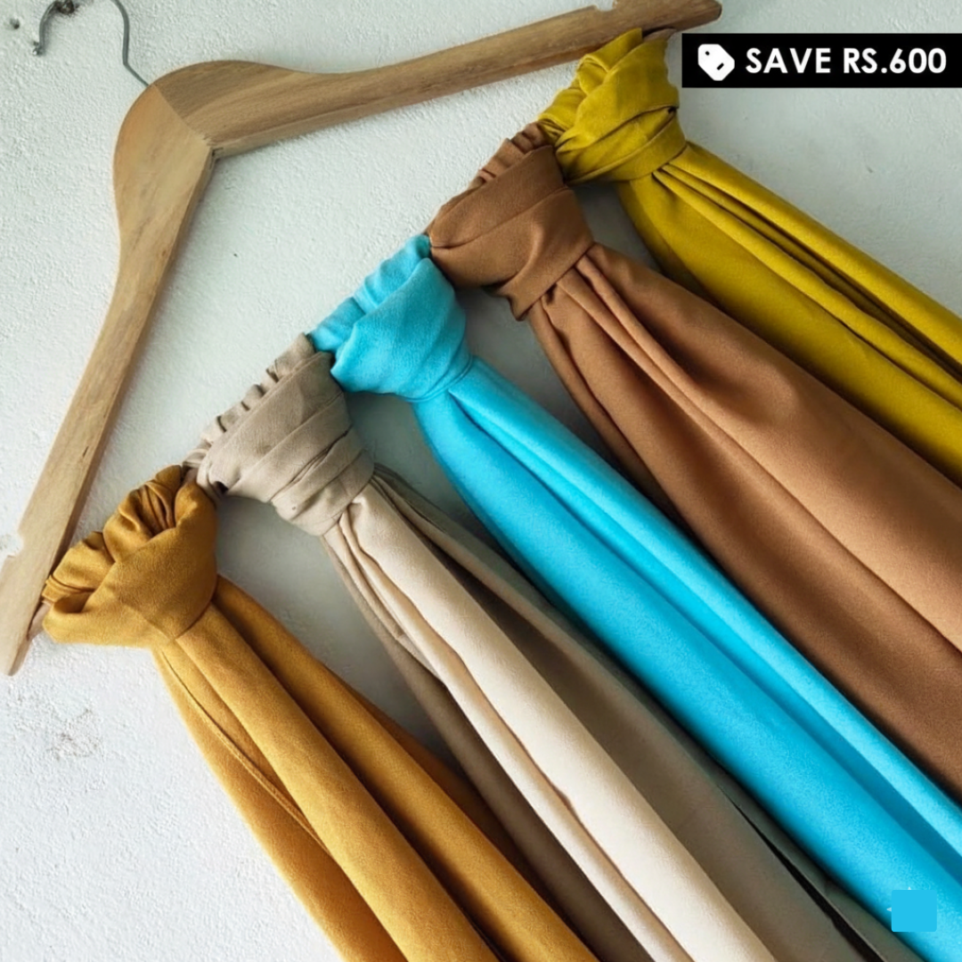 Turkish Hijabs Online in Pakistan-Turkish Lawn – Bundle Of 5