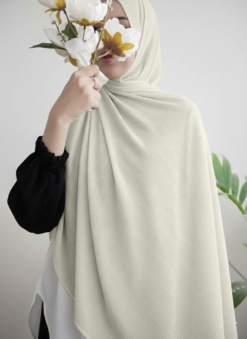 Ribbed Jersey Hijab – Olive Green