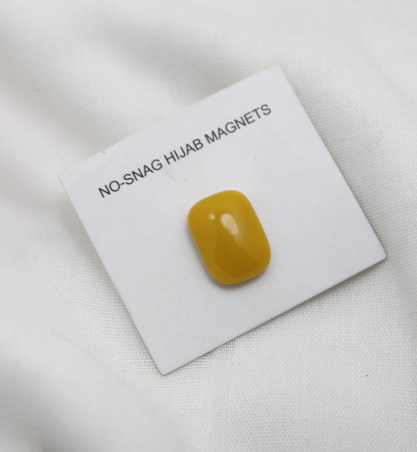 Yellow Button Style Magnet Pin - Scarfs.pk