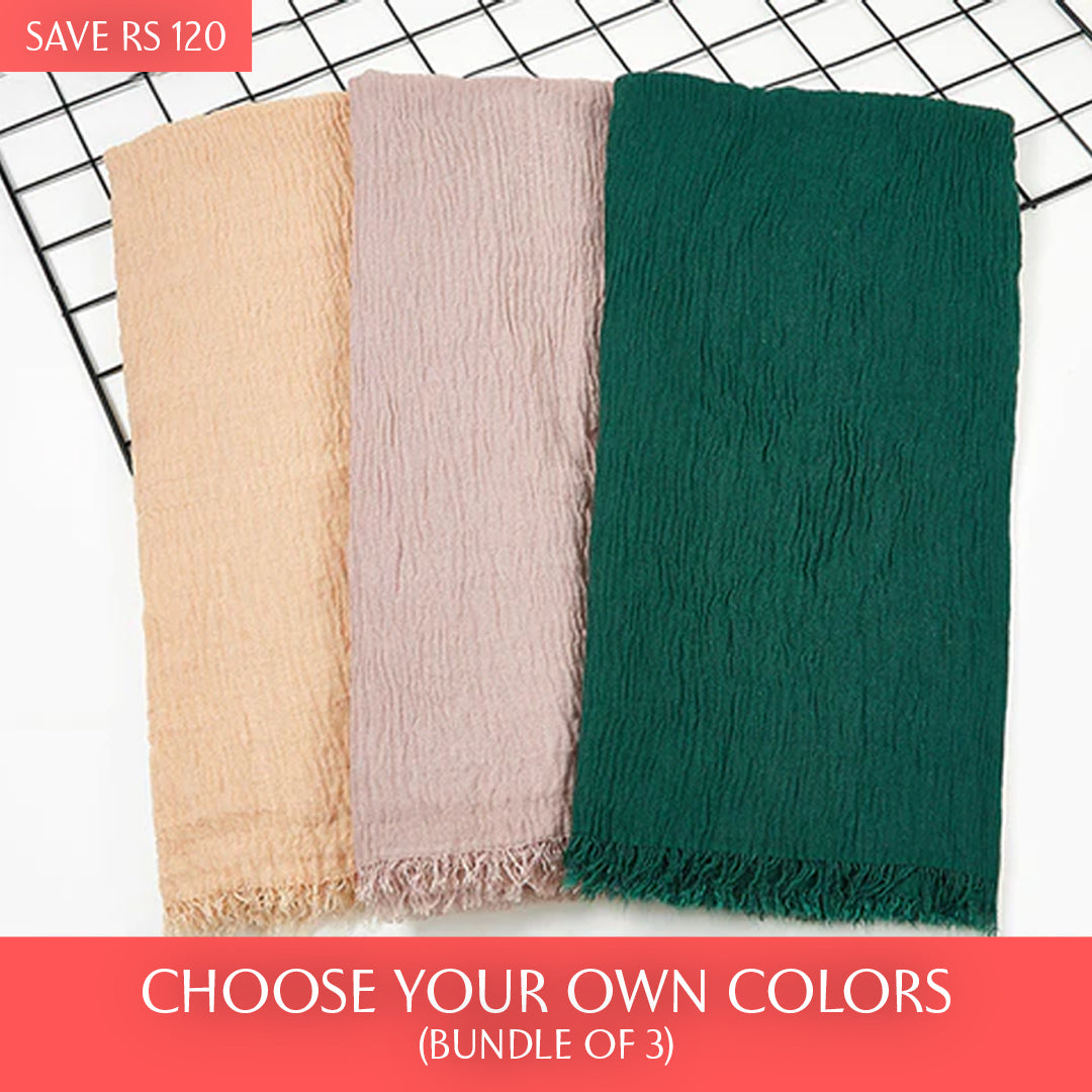 Crinkle Crimps – Bundle Of 3 - Scarfs.pk